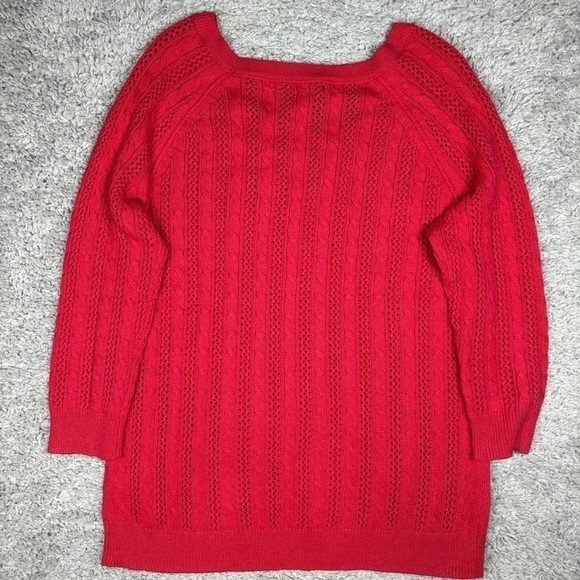 American Eagle Sweater Womens Small Cable Knit Pink Dinner Holiday Work School - Picture 4 of 4